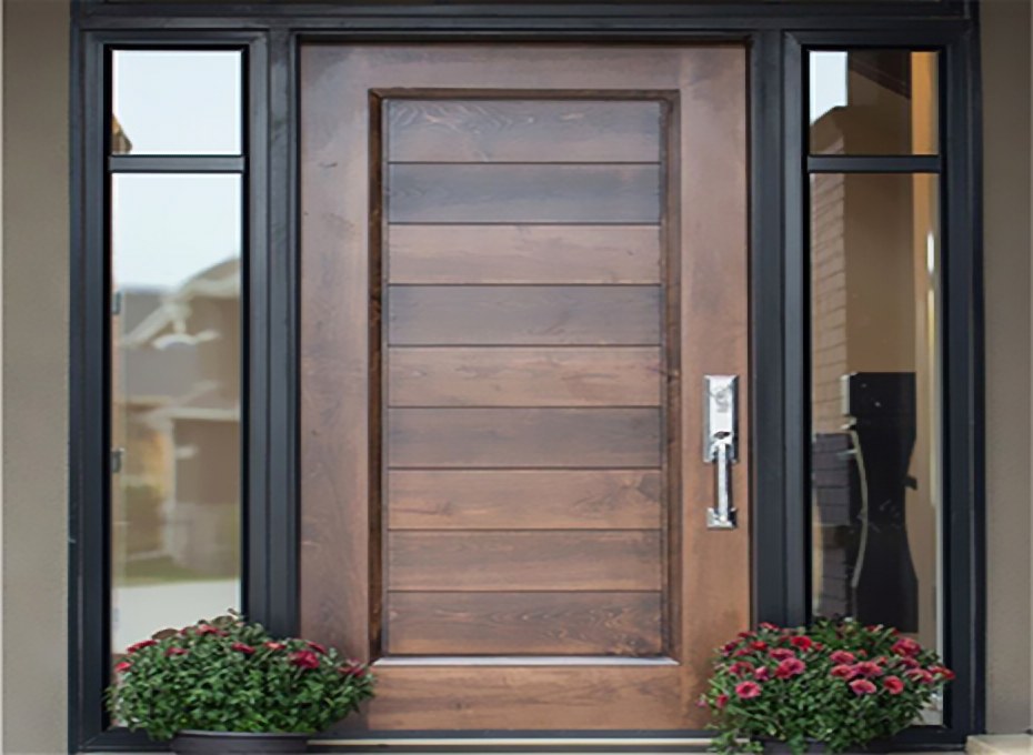 Solid Wood Door With Side Glass